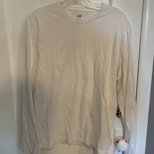 Slim fit white long sleeve shirt